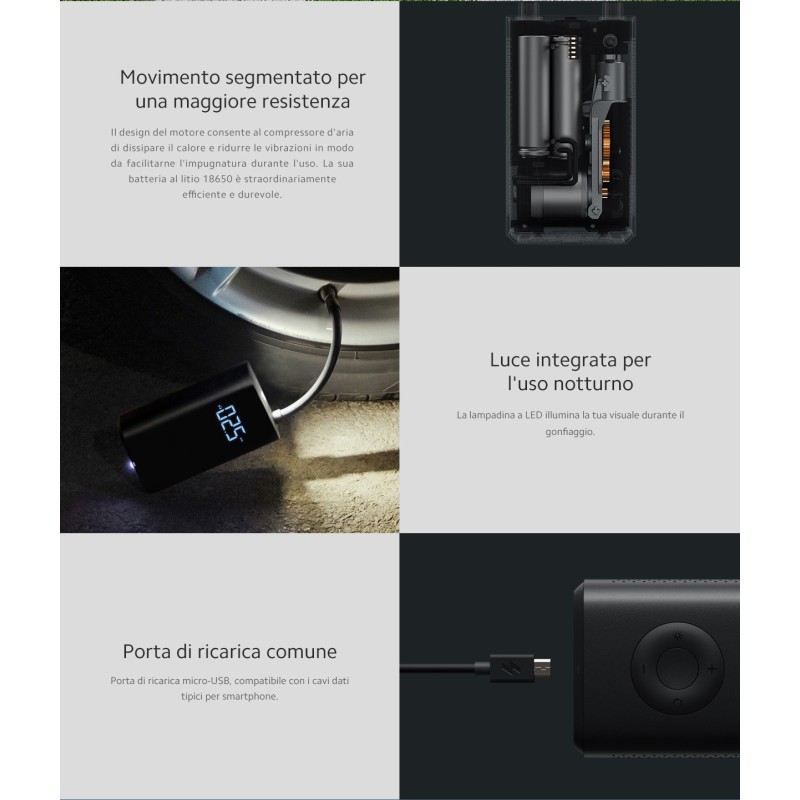 Xiaomi Portable Air Pump: Compressore Digitale Portatile Nero