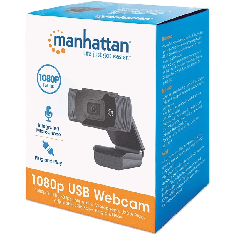 WEBCAM Manhattan Full HD 1080p MICROFONO 2MP 462006
