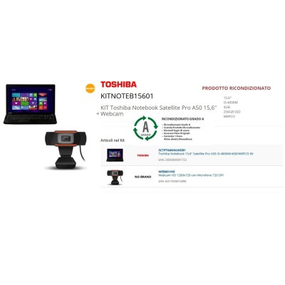 Rigenerato Notebook Toshiba Notebook Satellite Pro A50 15,6" + Webcam